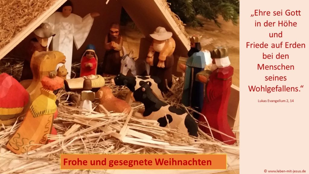 e-cards zu Weihnachten Weihnachtskarte zum Verschicken christliche e-cards frohes Weihnachtsfest gesegnete Weihnachten Weihnachtskrippe