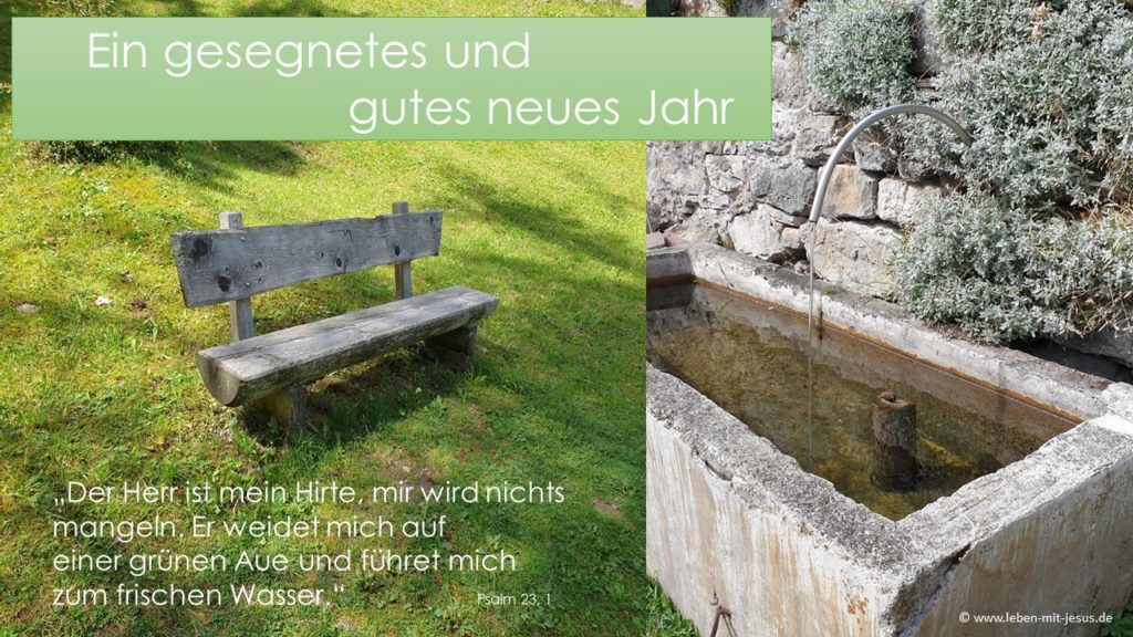 e-cards zum neuen Jahr Neujahrsgruß Neujahrskarte Neujahrswunsch christliche e-cards Landschaft in Südtirol Bank zum Ausruhen und erholen Erholung gutes neues Jahr gesgenetes neues Jahr