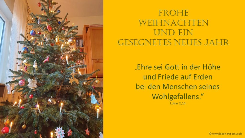 e-cards zu Weihnachten Weihnachtszeit christliche e-cards mit Bibeltexten Bibelversen Bibelsprüchen Tannenbaum besonders stimmungsvolle e-card