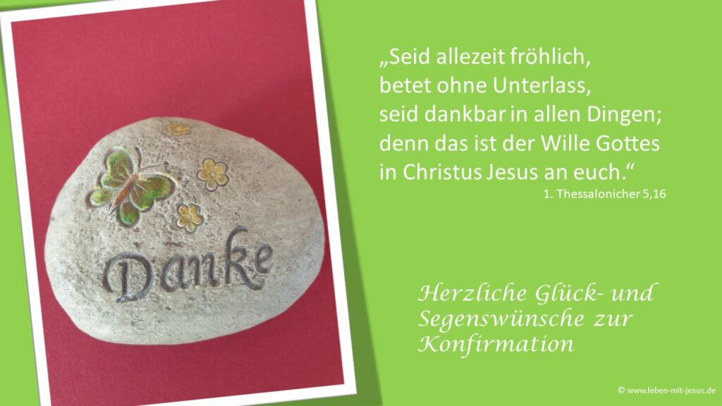 e-cards Konfirmation Sprüche Segenswünsche modern Danke Dankeschön Glückwunschkarte besonders schön Bibelverse Bibelspruch