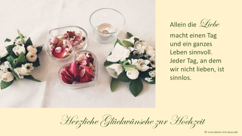 e-cards zur Hochzeit christliche e-cards mit Bibelversen Bibeltexten Segenswünsche Segensverse Glückwünsche zur Hochzeit Vermählung besonders schöne liebevolle e-cards mit Herzen Blumen Kerze