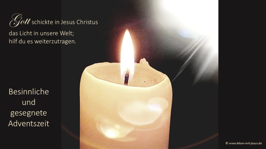 e-card zum Advent Adventszeit Kerze Adventskerze Jesus Christus christliche e-card besonders stimmungsvolle schöne e-card Hoffnung Segensvers